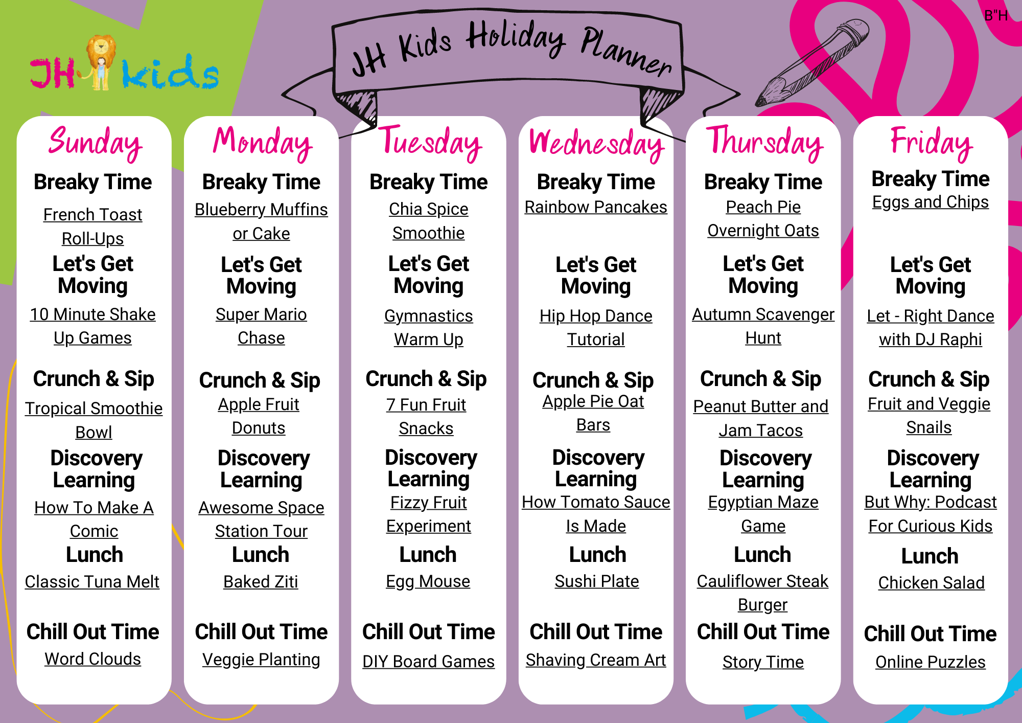 Autumn Holiday Planner - Week 1